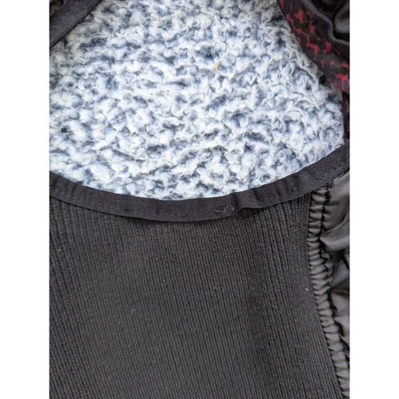 Harley Davidson Down Feather Puffer Vest Size LG Asymmetrical Full Zip Moto Red - Picture 10 of 13